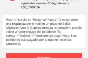 Error csc_7200026 en AliExpress: Soluciones y Consejos