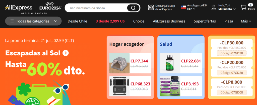 AliExpress Chile en Peso Chileno