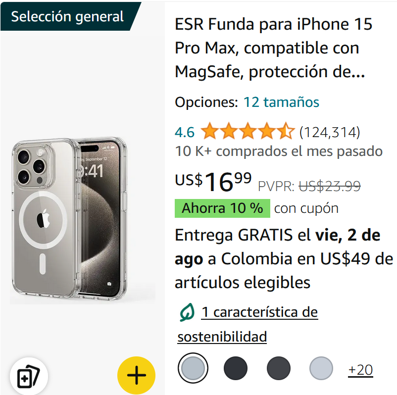 Iphone 15 comprar en amazon desde colombia