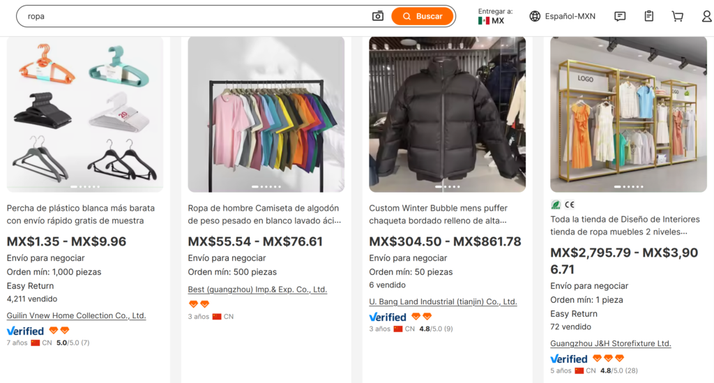 Cómo Comprar ropa en Alibaba Desde México