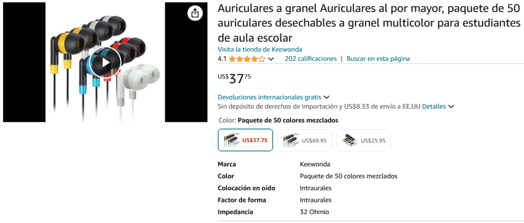 Auriculares para Comprar al por Mayor en Amazon