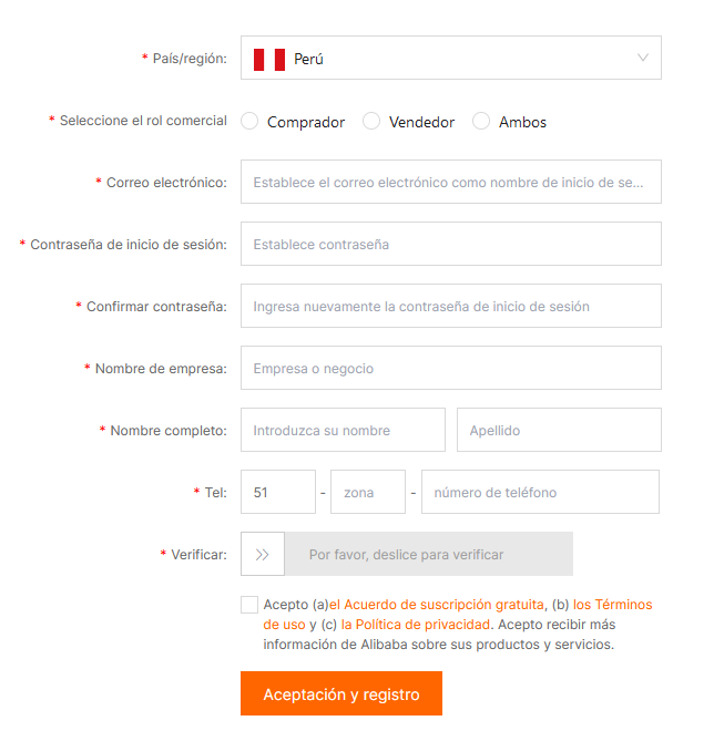 Cómo Comprar en Alibaba registro de nuevo usuario