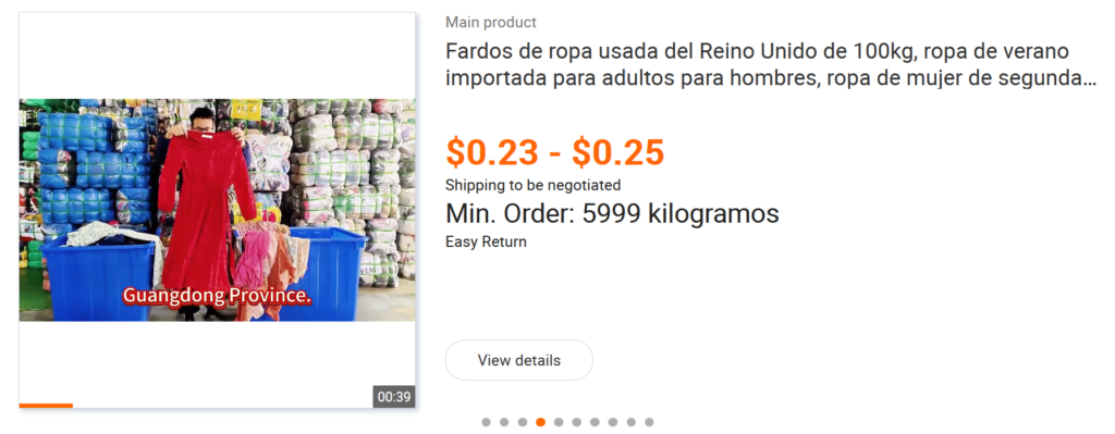 Comprar ropa en fardos